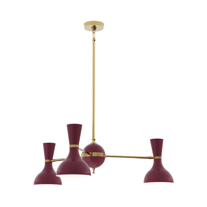 Clare Chandelier in Modern Brass/Sugar Plum (3-Light).