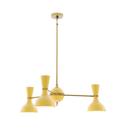 Clare Chandelier in Modern Brass/Sunset (3-Light).