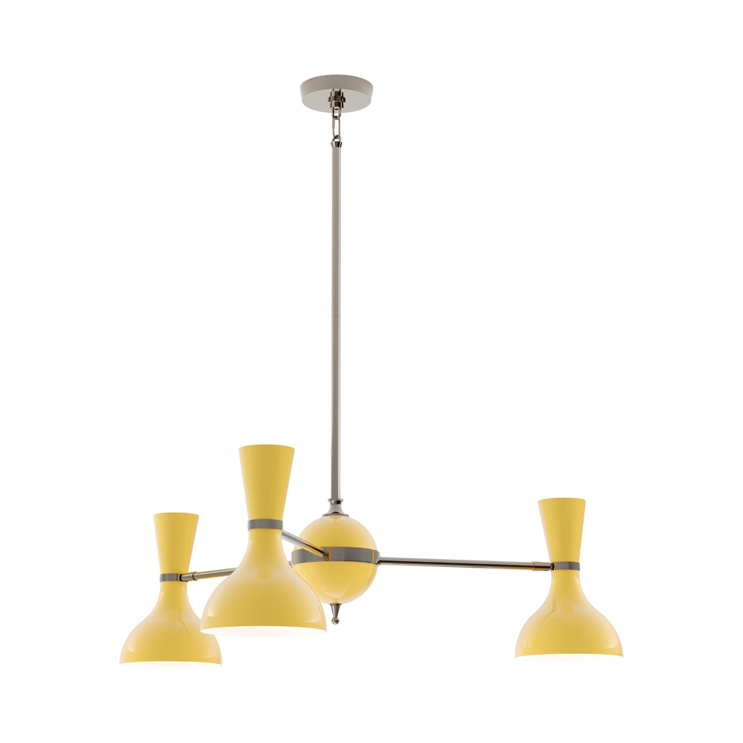 Clare Chandelier in Polished Nickel/Sunset (3-Light).