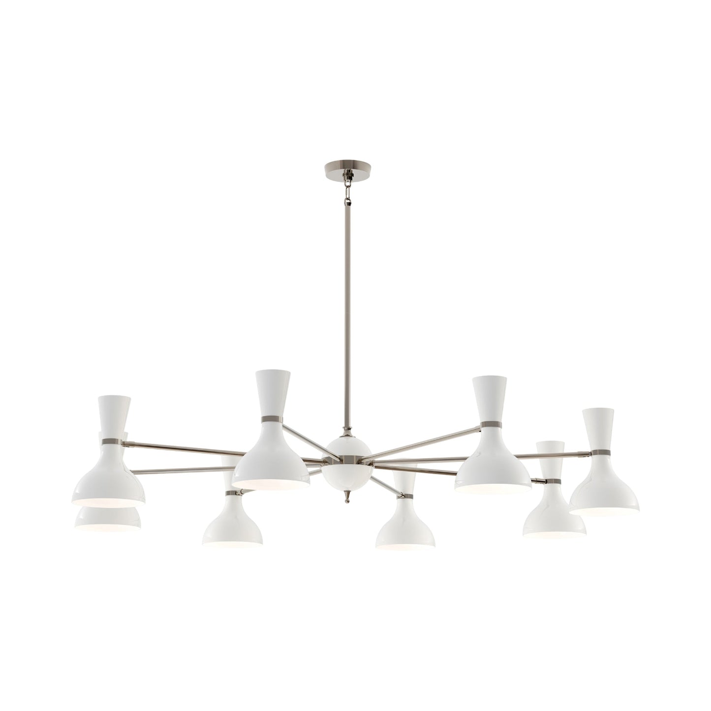 Clare Chandelier in Polished Nickel/Lily (8-Light).