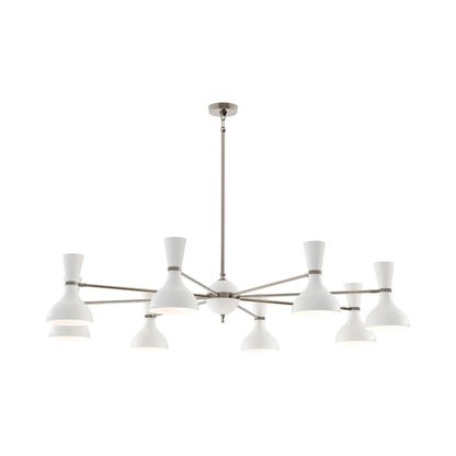 Clare Chandelier in Polished Nickel/Lily (8-Light).