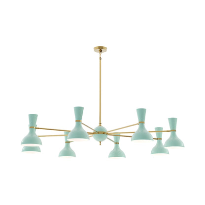 Clare Chandelier in Modern Brass/Mint (8-Light).