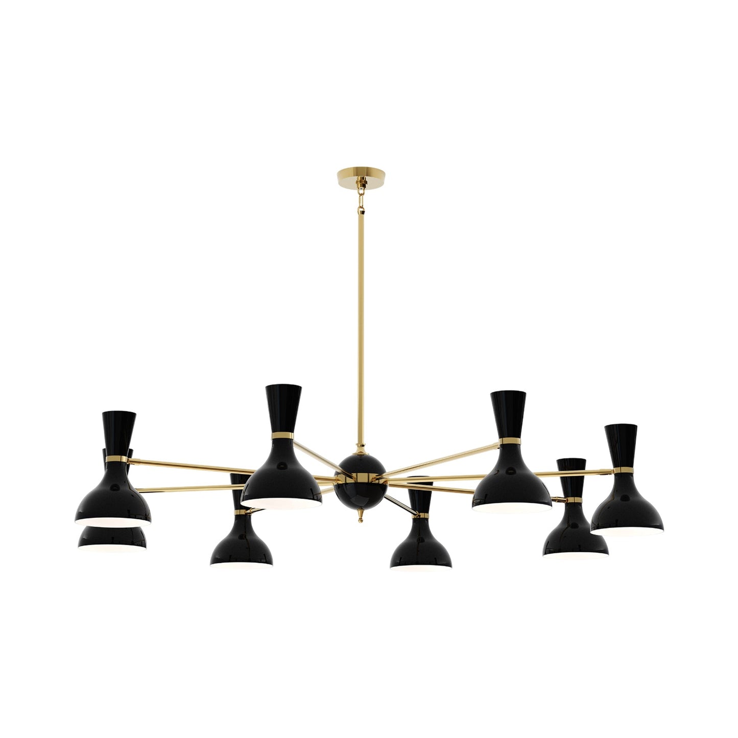 Clare Chandelier in Modern Brass/Obsidian (8-Light).