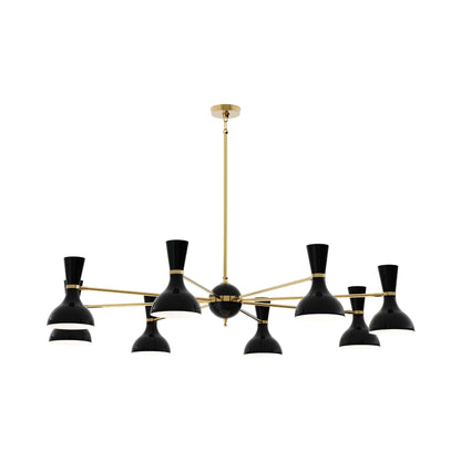 Clare Chandelier in Modern Brass/Obsidian (8-Light).