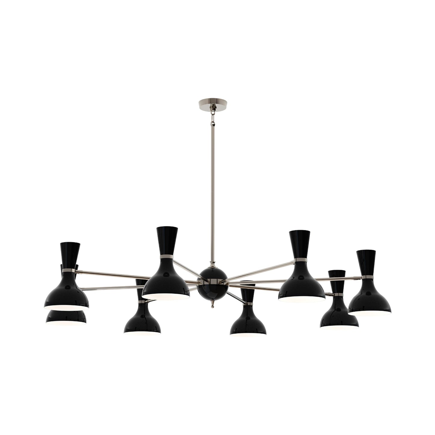 Clare Chandelier in Polished Nickel/Obsidian (8-Light).