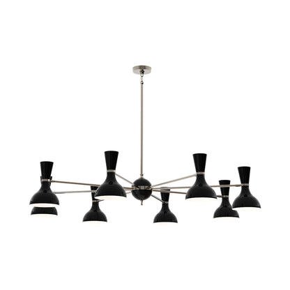 Clare Chandelier in Polished Nickel/Obsidian (8-Light).