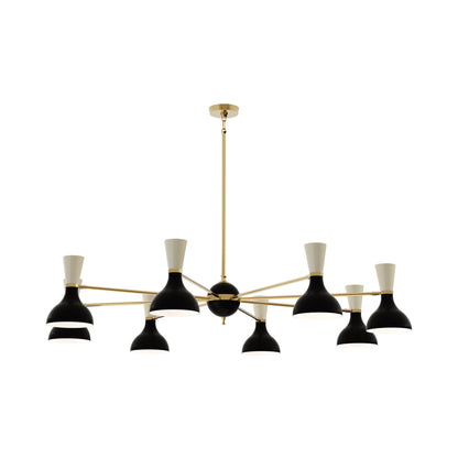Clare Chandelier in Modern Brass/Obsidian and Bone (8-Light).