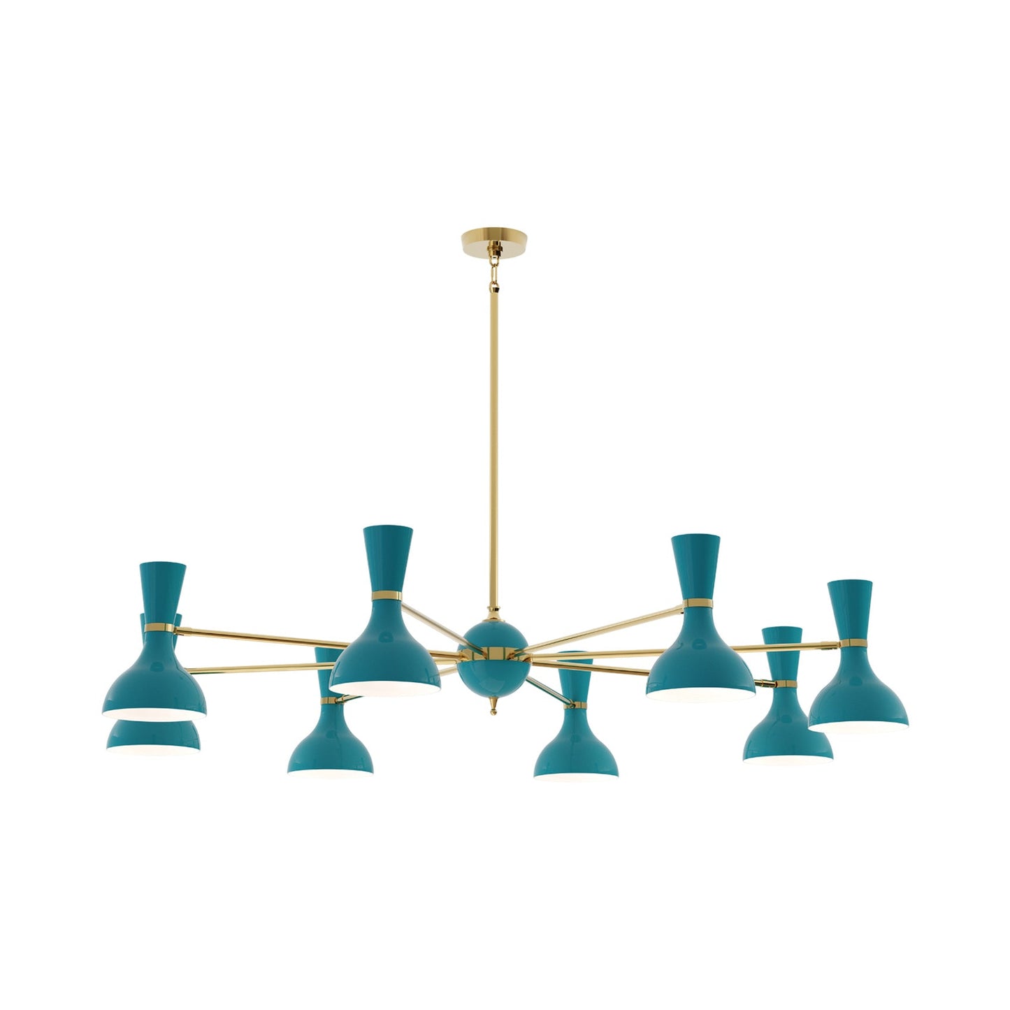 Clare Chandelier in Modern Brass/Peacock (8-Light).