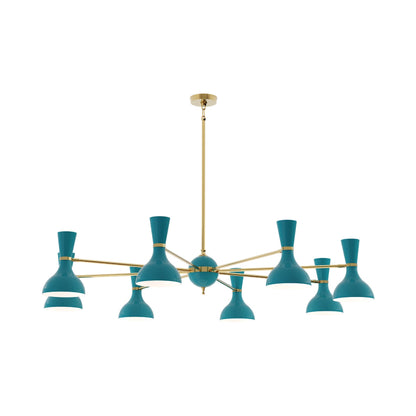 Clare Chandelier in Modern Brass/Peacock (8-Light).