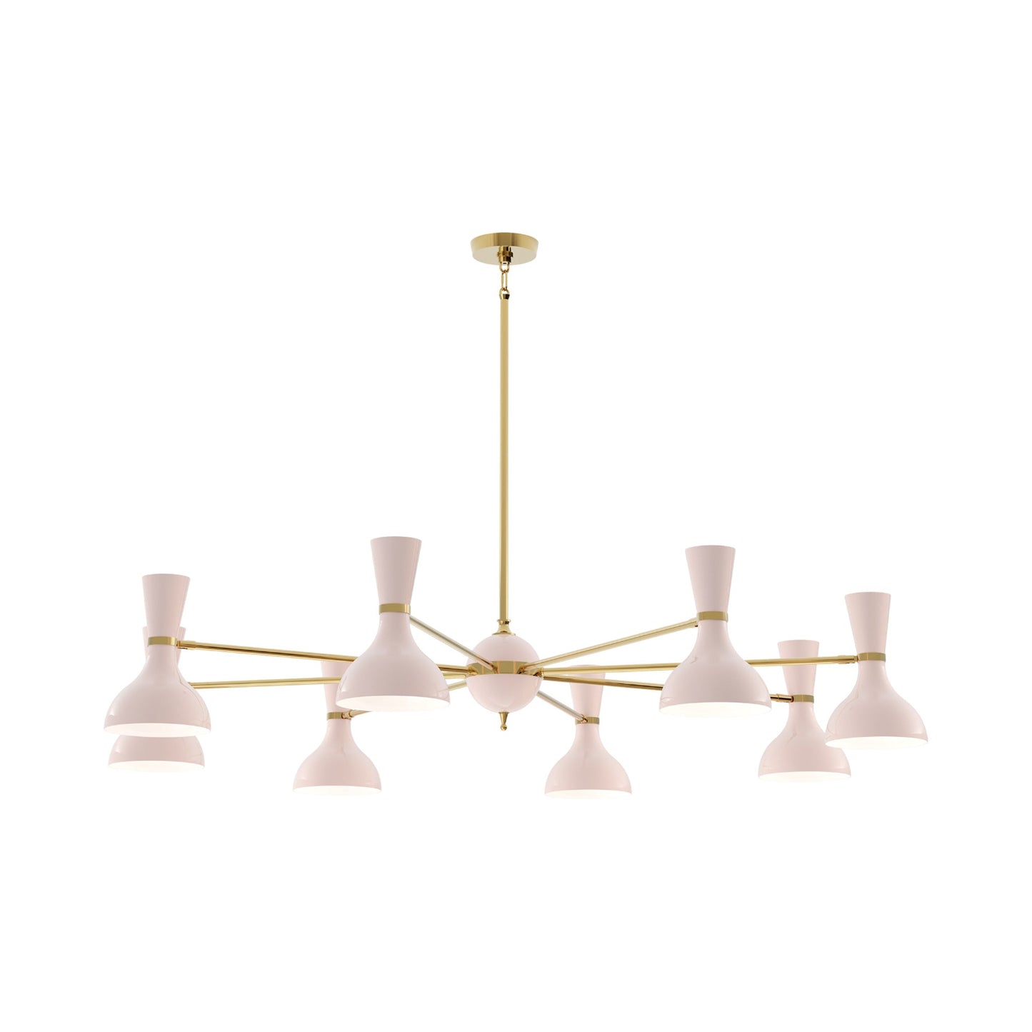 Clare Chandelier in Modern Brass/Rose Water (8-Light).