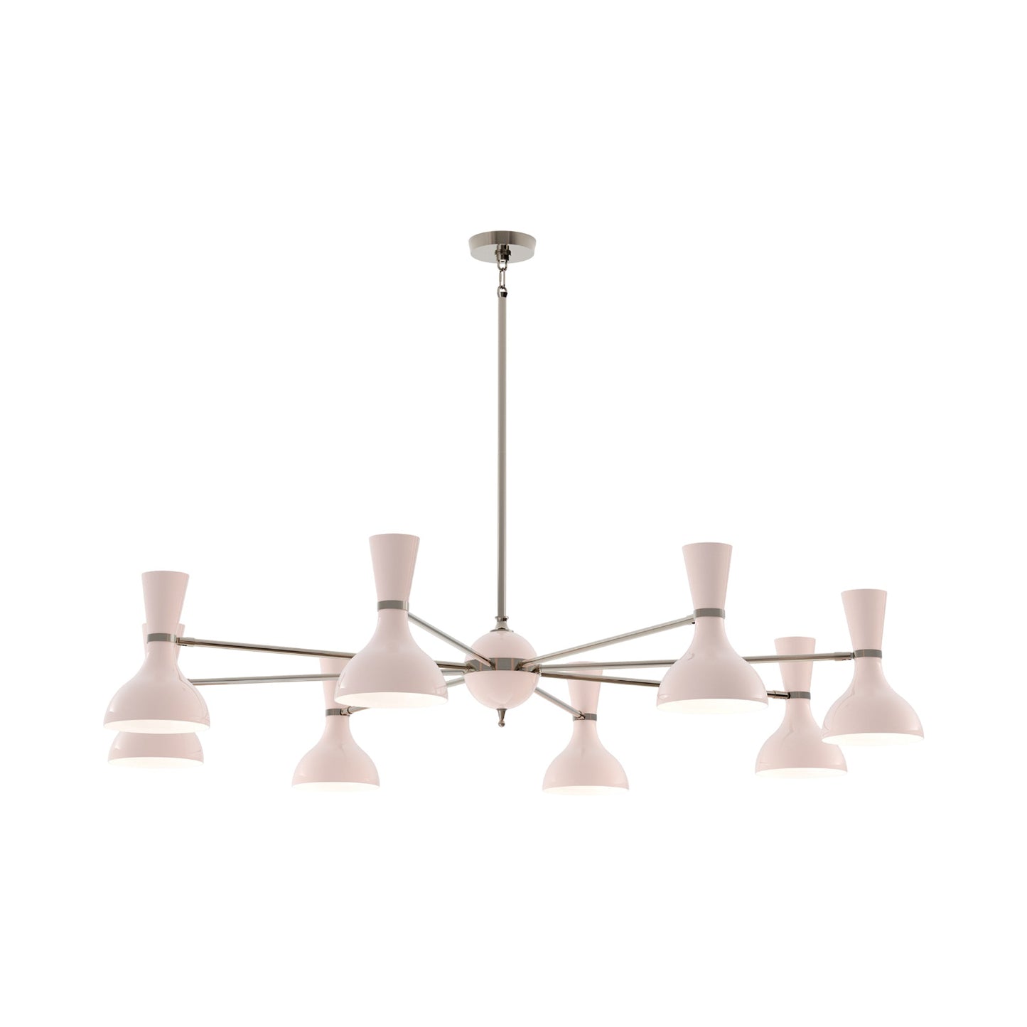 Clare Chandelier in Polished Nickel/Rose Water (8-Light).