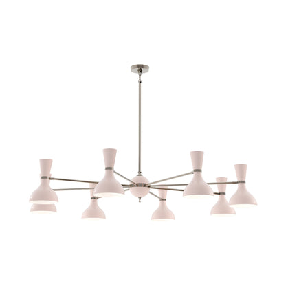 Clare Chandelier in Polished Nickel/Rose Water (8-Light).