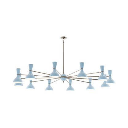 Clare Chandelier in Polished Nickel/Baby Blue (12-Light).
