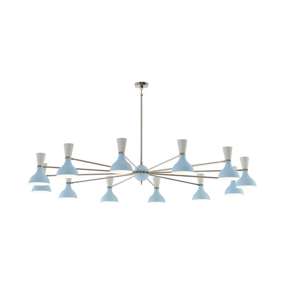 Clare Chandelier in Polished Nickel/Baby Blue and Lily (12-Light).