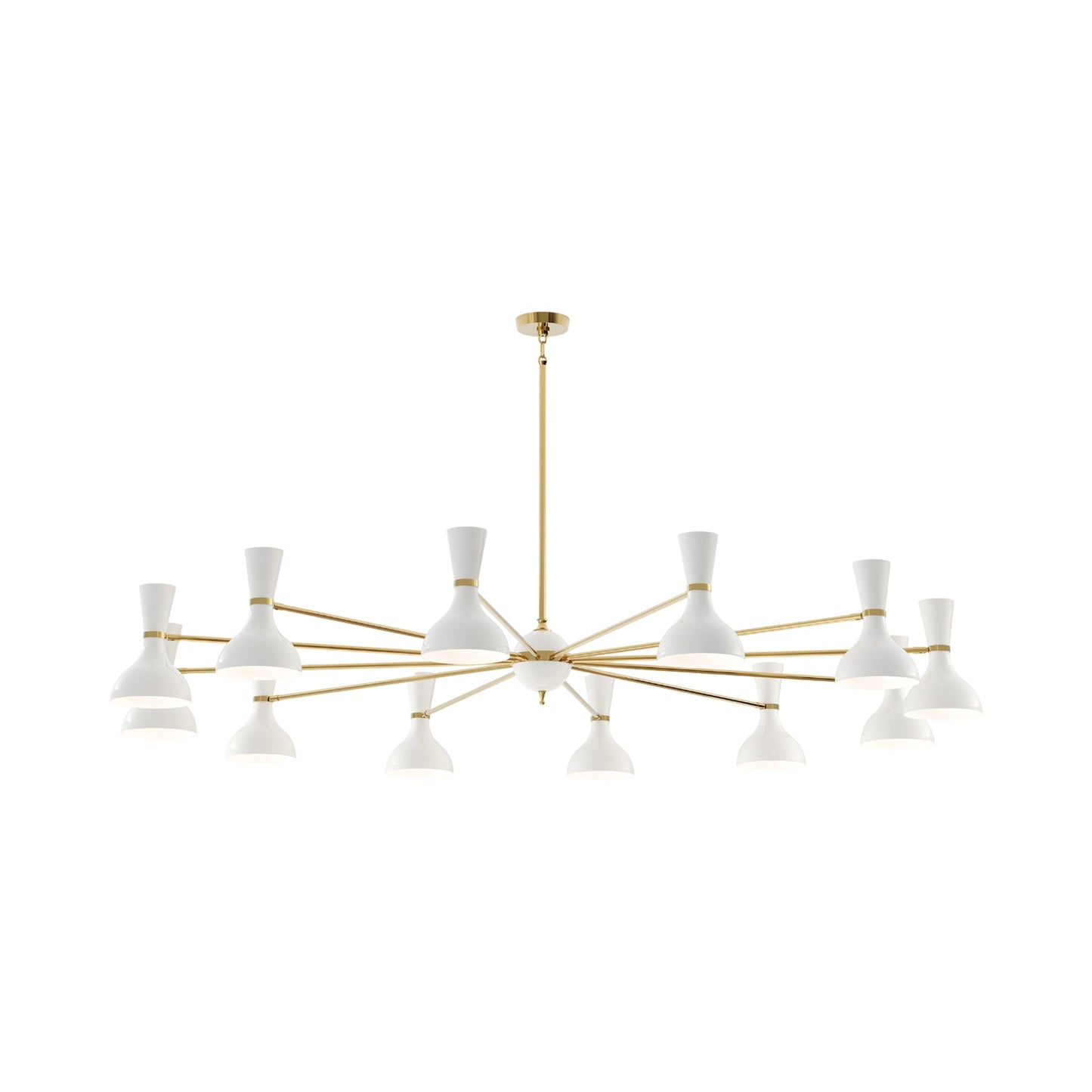 Clare Chandelier in Modern Brass/Lily (12-Light).