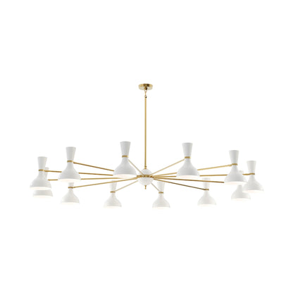 Clare Chandelier in Modern Brass/Lily (12-Light).