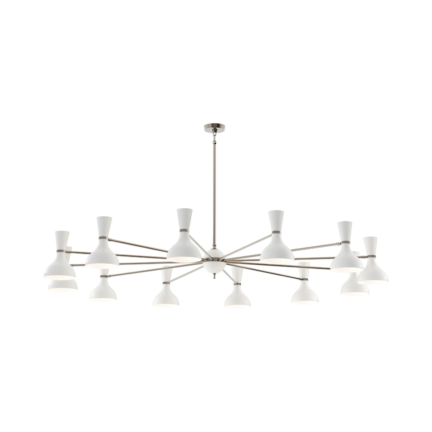 Clare Chandelier in Polished Nickel/Lily (12-Light).