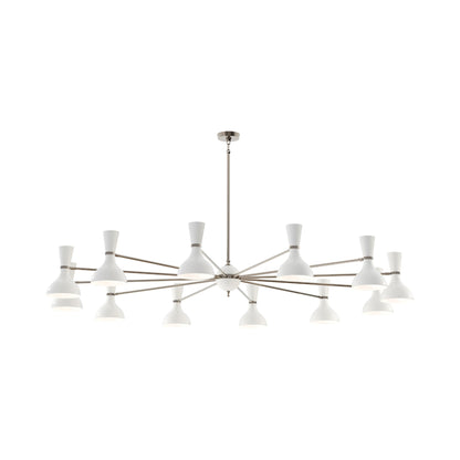 Clare Chandelier in Polished Nickel/Lily (12-Light).