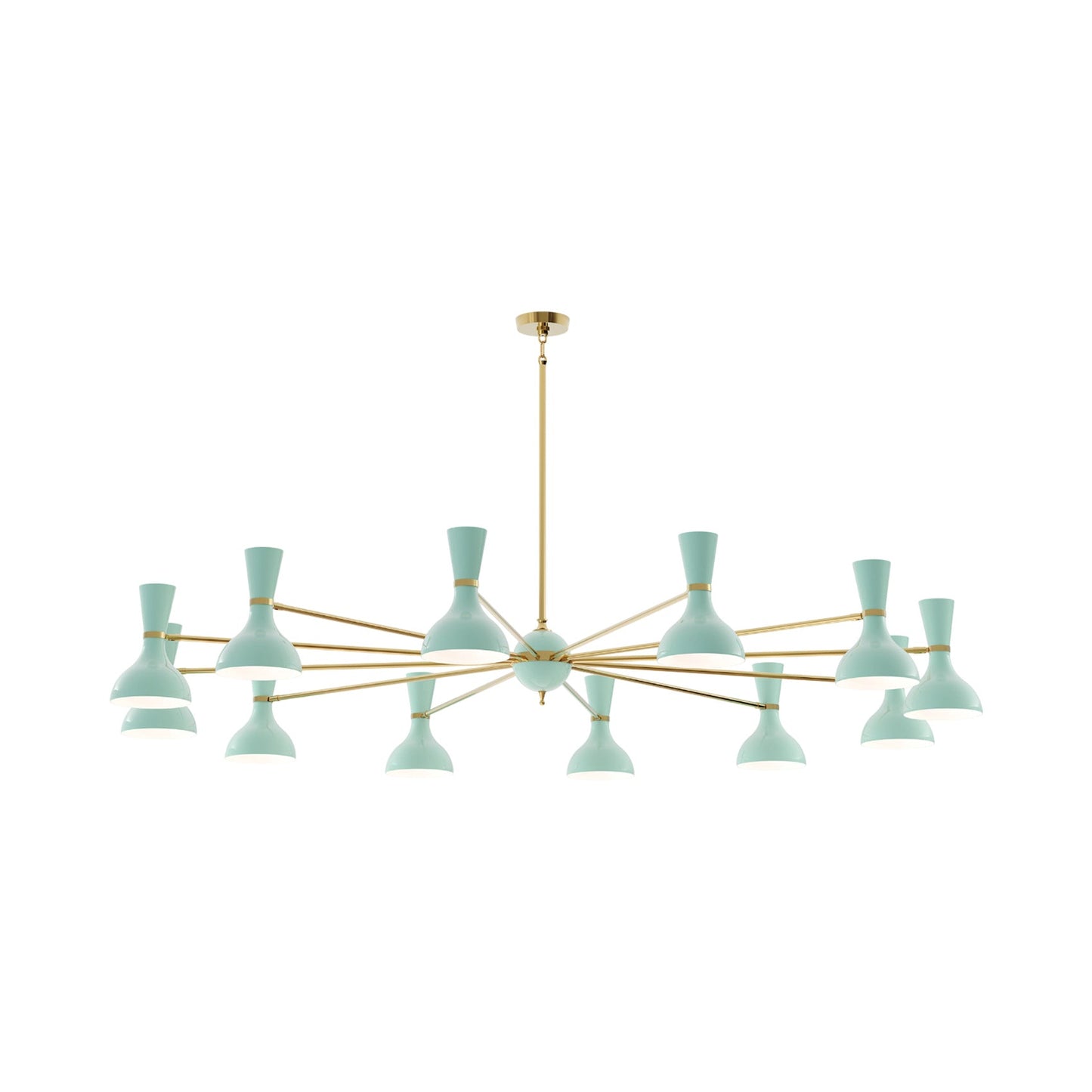 Clare Chandelier in Modern Brass/Mint (12-Light).