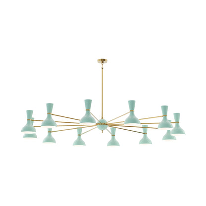 Clare Chandelier in Modern Brass/Mint (12-Light).