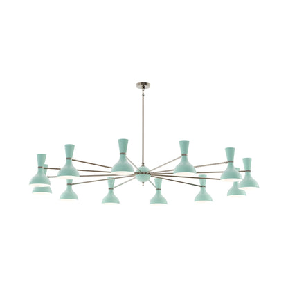 Clare Chandelier in Polished Nickel/Mint (12-Light).