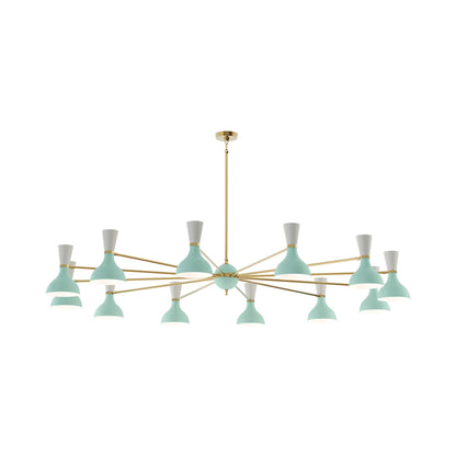 Clare Chandelier in Modern Brass/Mint and Lily (12-Light).