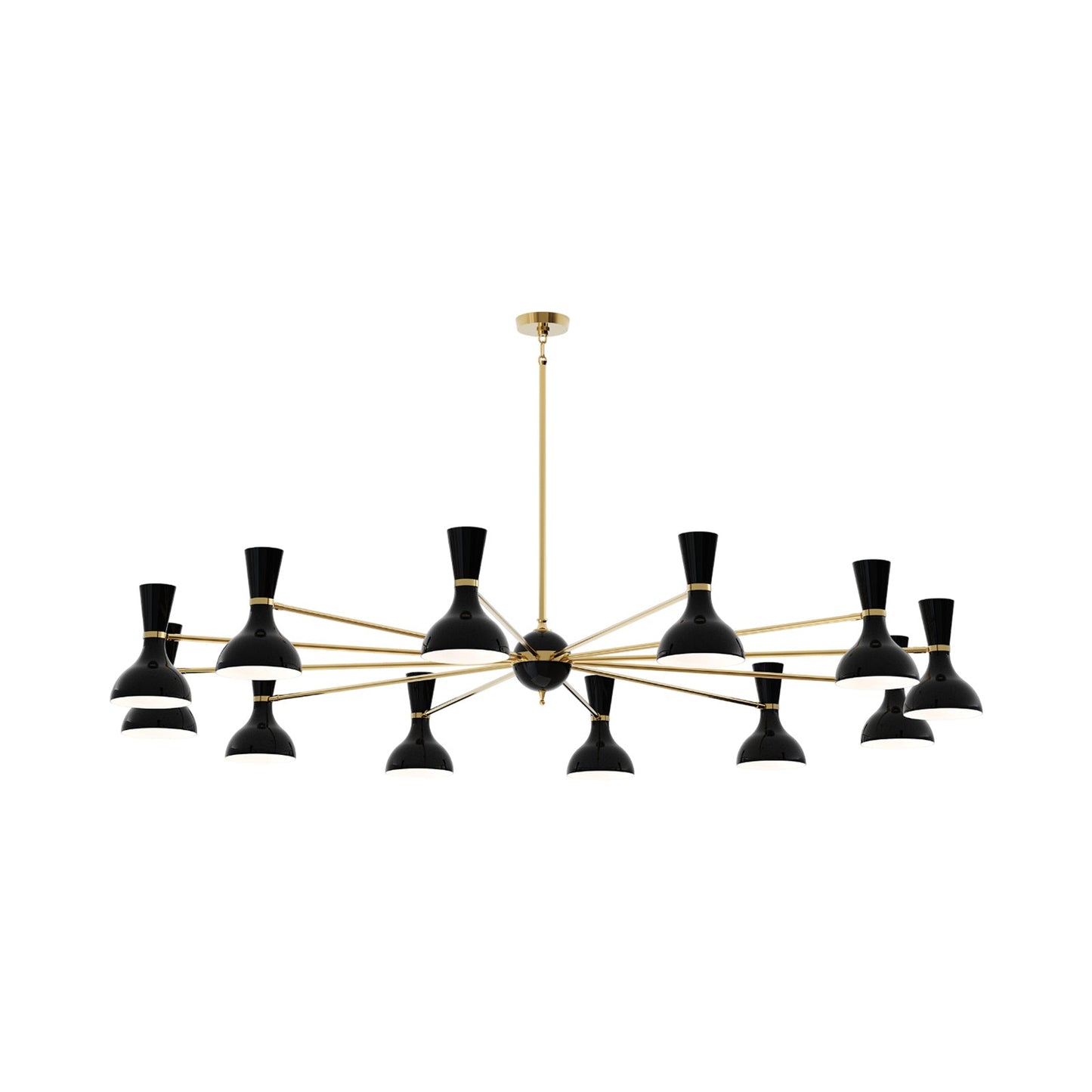 Clare Chandelier in Modern Brass/Obsidian (12-Light).