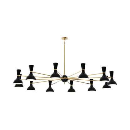 Clare Chandelier in Modern Brass/Obsidian (12-Light).
