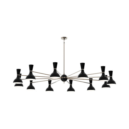 Clare Chandelier in Polished Nickel/Obsidian (12-Light).