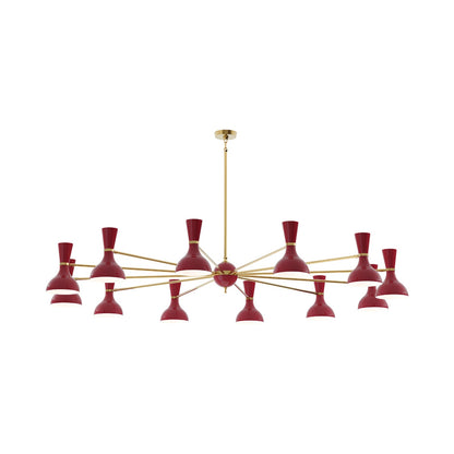 Clare Chandelier in Modern Brass/Oxblood (12-Light).
