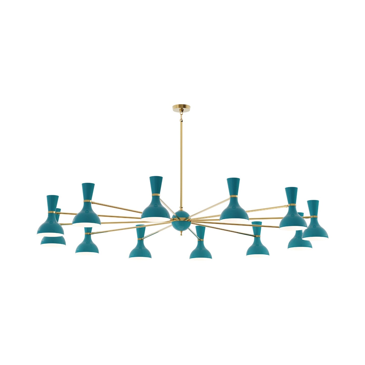 Clare Chandelier in Modern Brass/Peacock (12-Light).