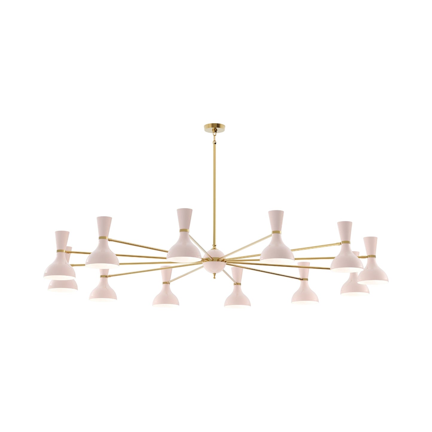 Clare Chandelier in Modern Brass/Rose Water (12-Light).