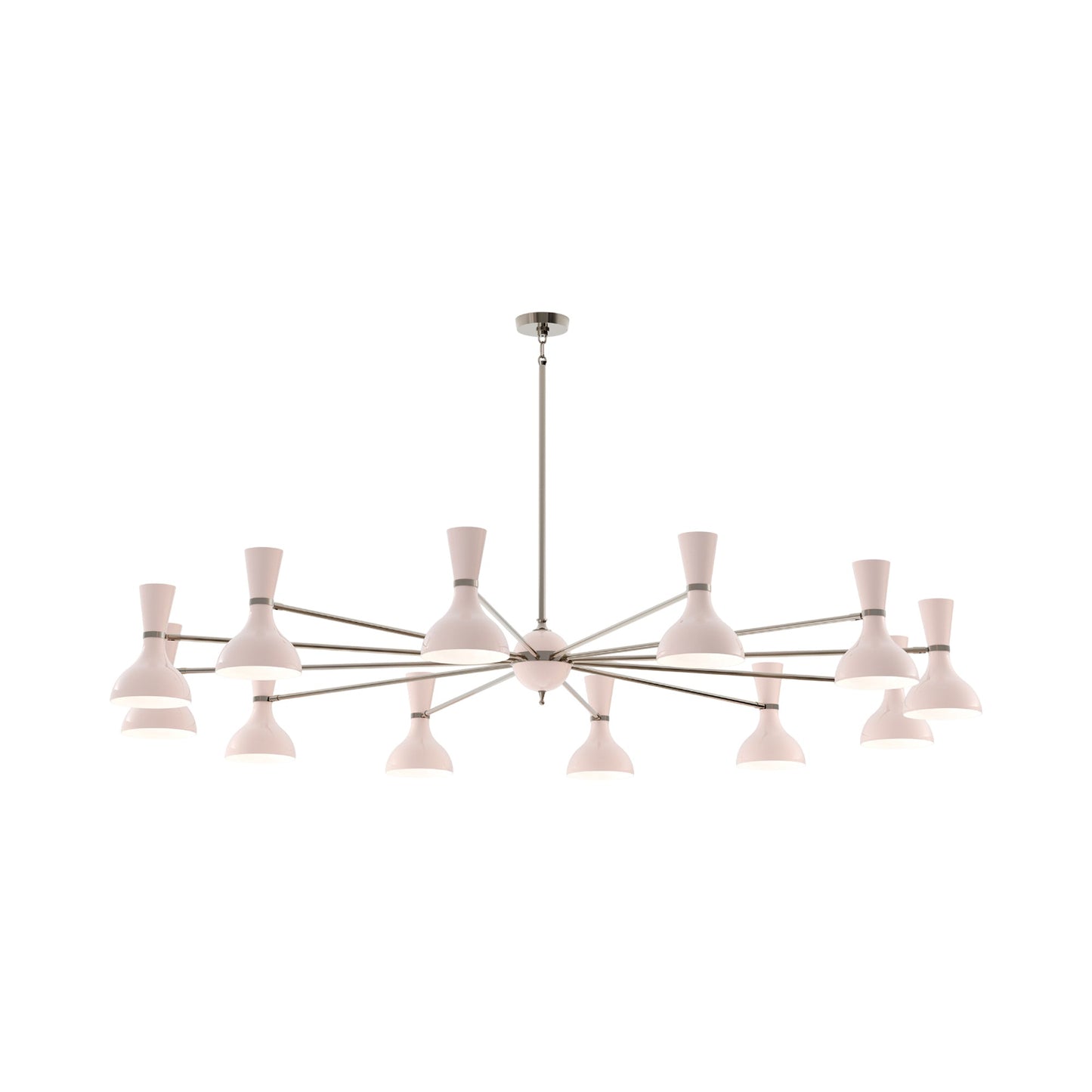 Clare Chandelier in Polished Nickel/Rose Water (12-Light).