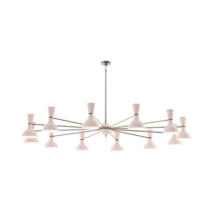 Clare Chandelier in Polished Nickel/Rose Water (12-Light).