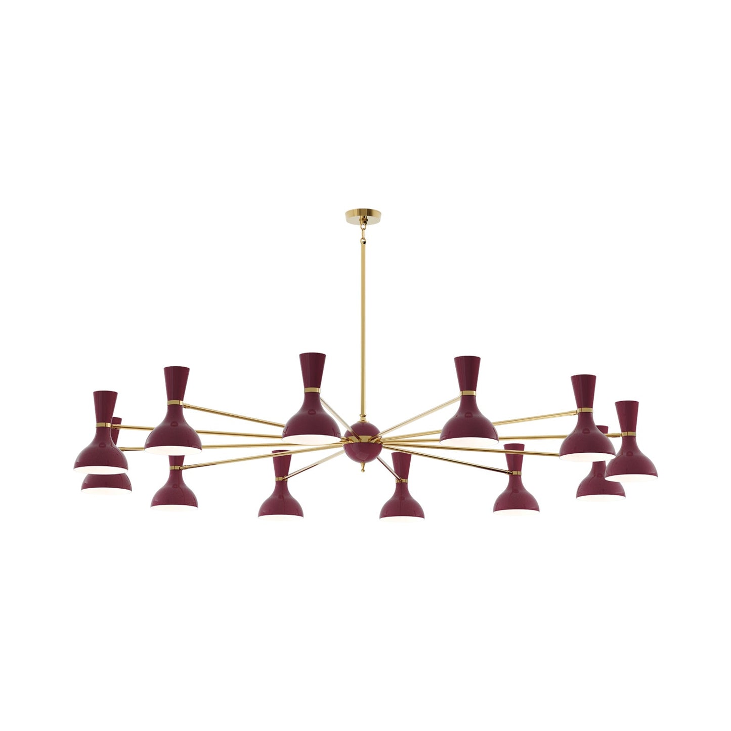 Clare Chandelier in Modern Brass/Sugar Plum (12-Light).