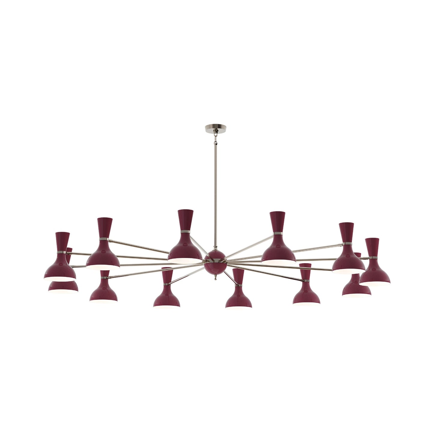 Clare Chandelier in Polished Nickel/Sugar Plum (12-Light).