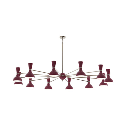 Clare Chandelier in Polished Nickel/Sugar Plum (12-Light).