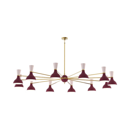 Clare Chandelier in Modern Brass/Sugar Plum and Rose Water (12-Light).