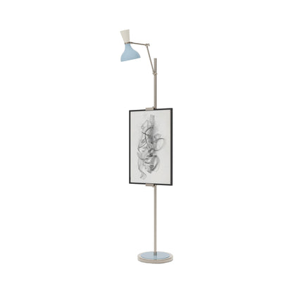 Clare Floor Lamp in Polished Nickel/Baby Blue and Lily.