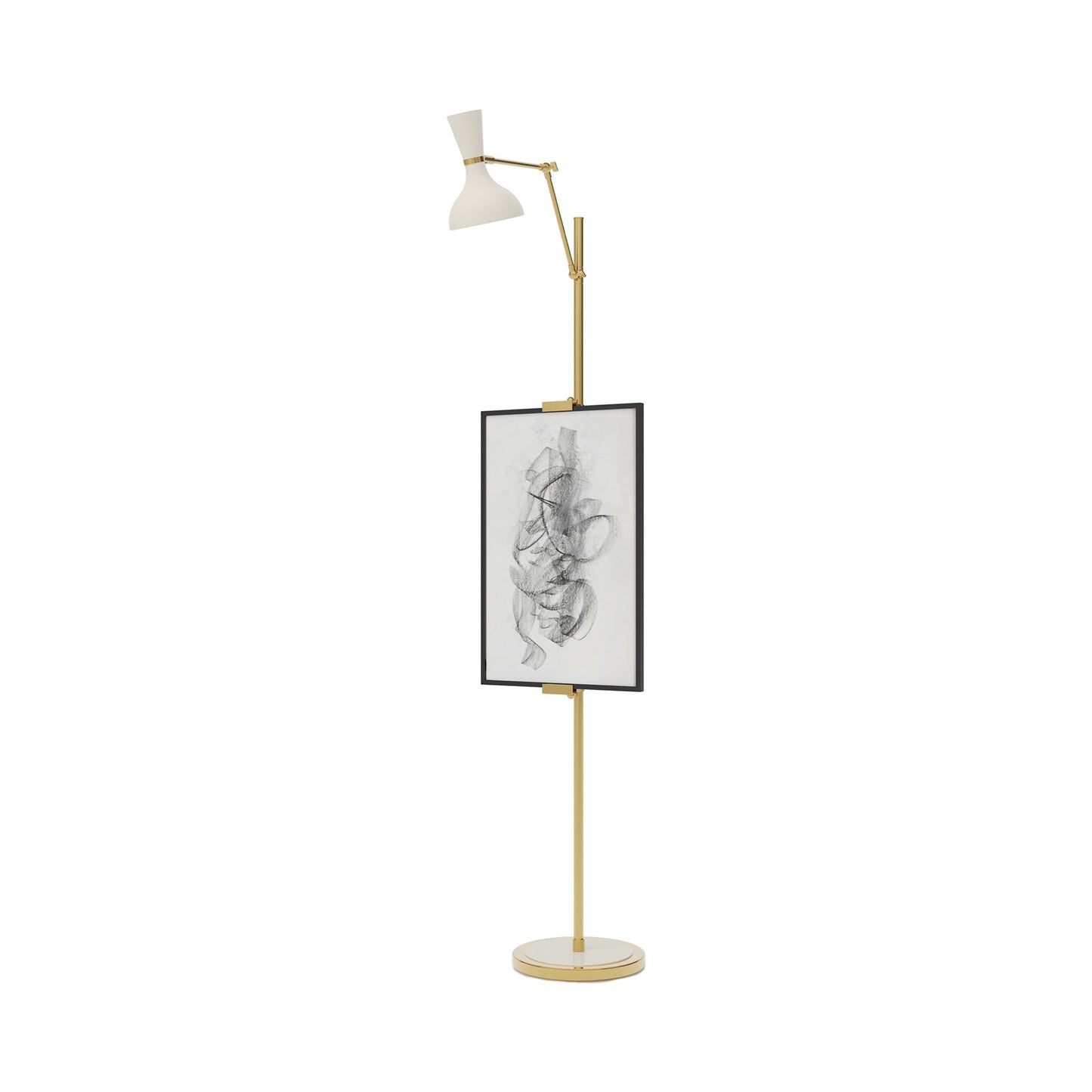 Clare Floor Lamp in Modern Brass/Lily.