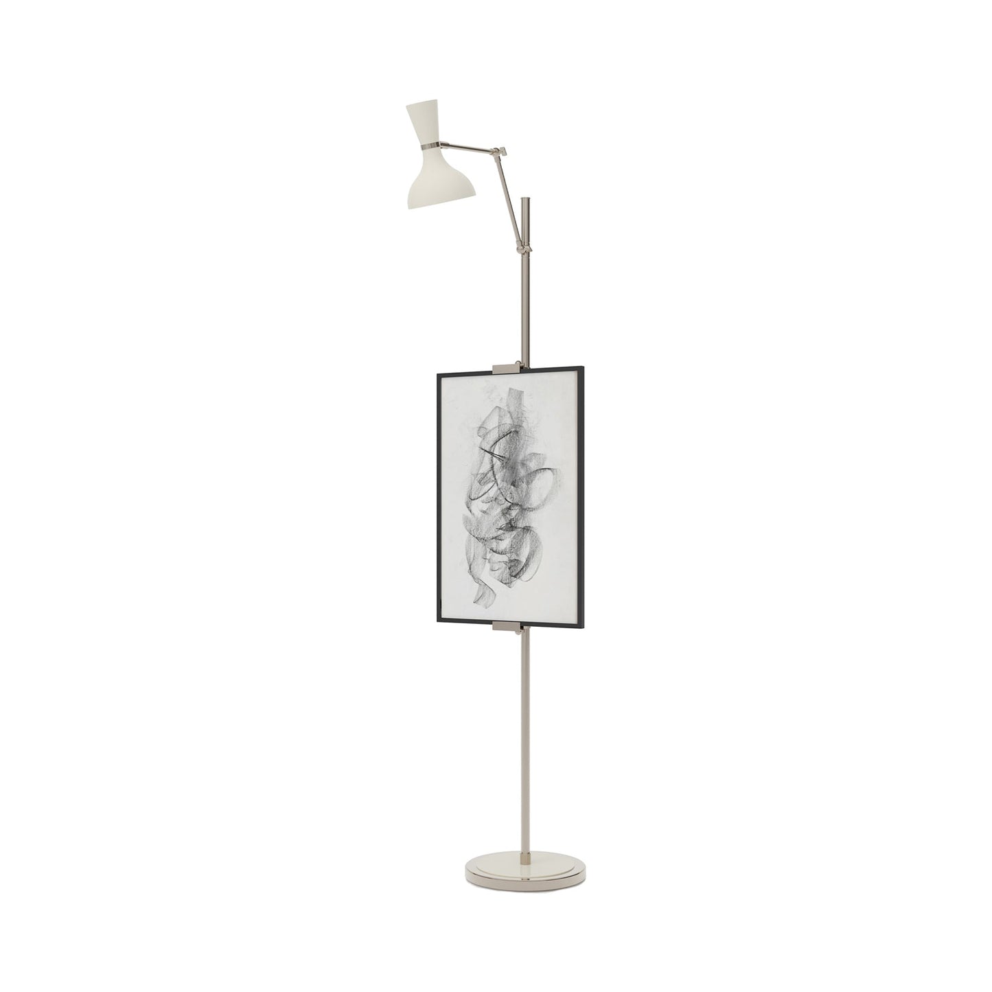 Clare Floor Lamp in Polished Nickel/Lily.