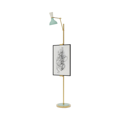 Clare Floor Lamp in Modern Brass/Mint and Lily.