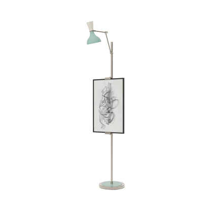 Clare Floor Lamp in Polished Nickel/Mint and Lily.