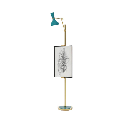 Clare Floor Lamp in Modern Brass/Peacock.