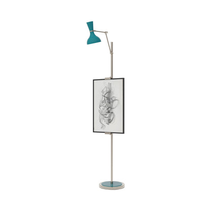 Clare Floor Lamp in Polished Nickel/Peacock.