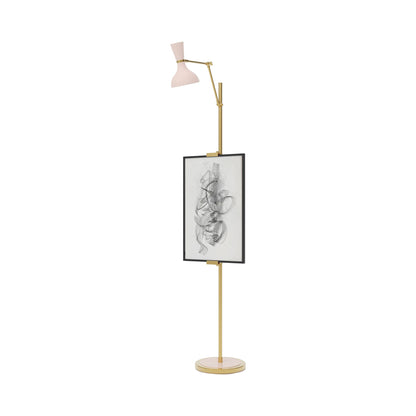 Clare Floor Lamp in Modern Brass/Rose Water.