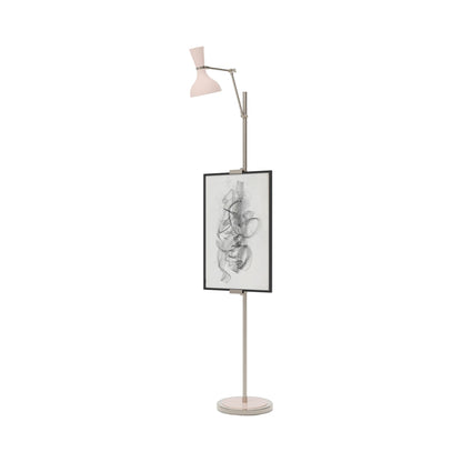 Clare Floor Lamp in Polished Nickel/Rose Water.