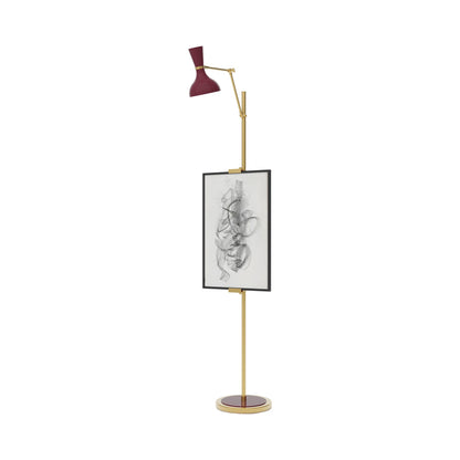 Clare Floor Lamp in Modern Brass/Sugar Plum.