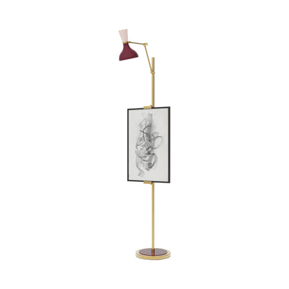 Clare Floor Lamp in Modern Brass/Sugar Plum and Rose Water.