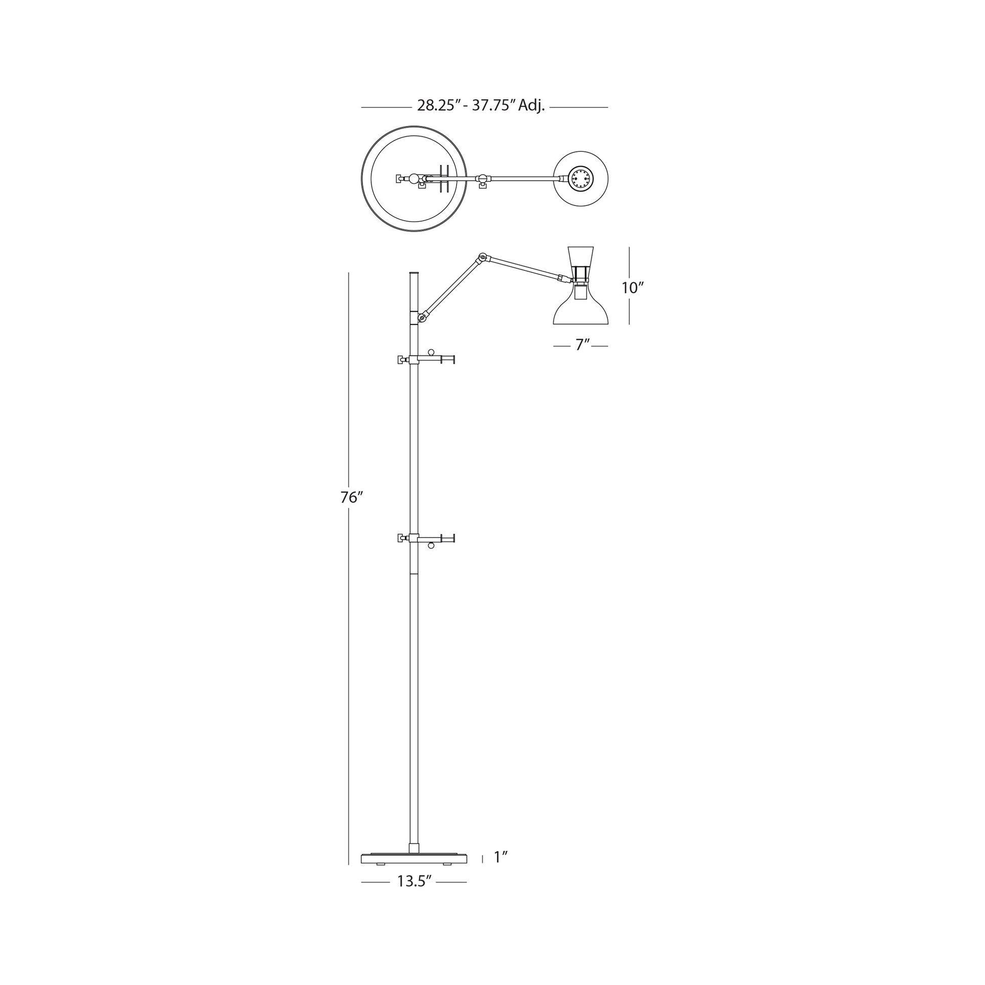 Clare Floor Lamp - line drawing.